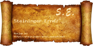 Steininger Ernő névjegykártya